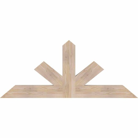 Ekena Millwork Saratoga Smooth Timber Gable Bracket, Douglas Fir, 60"W x 25"H x 3 1/2"D x 5 1/2"F, 10/12 Pitch GBW060X25X0406SAR00SDF